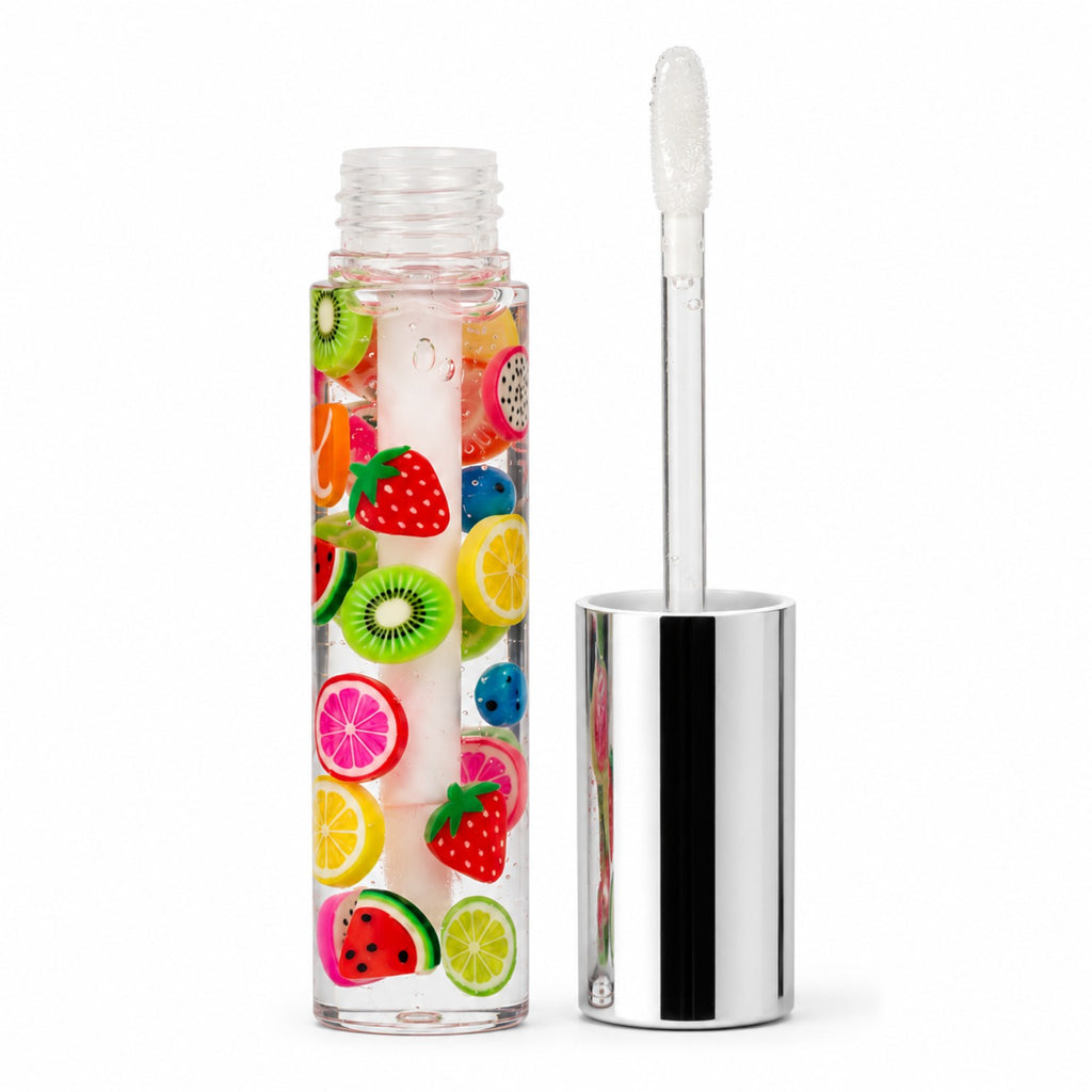 Open PL3 Fruity Drip clear lip gloss with wand applicator