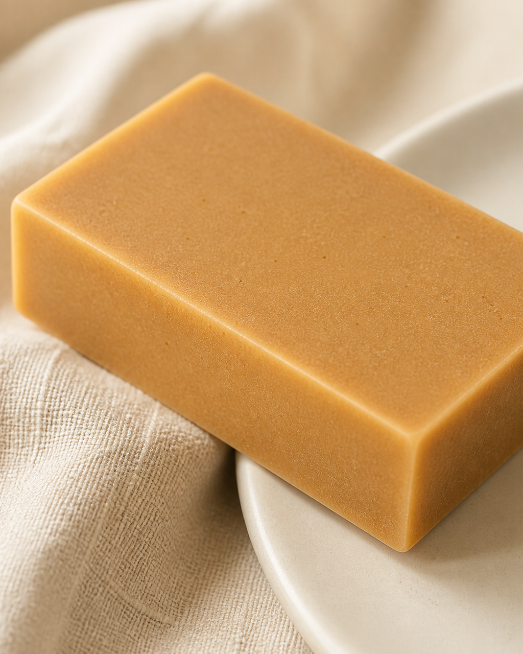 Close-up texture of PL3 Oatmeal Milk and Honey cold process soap