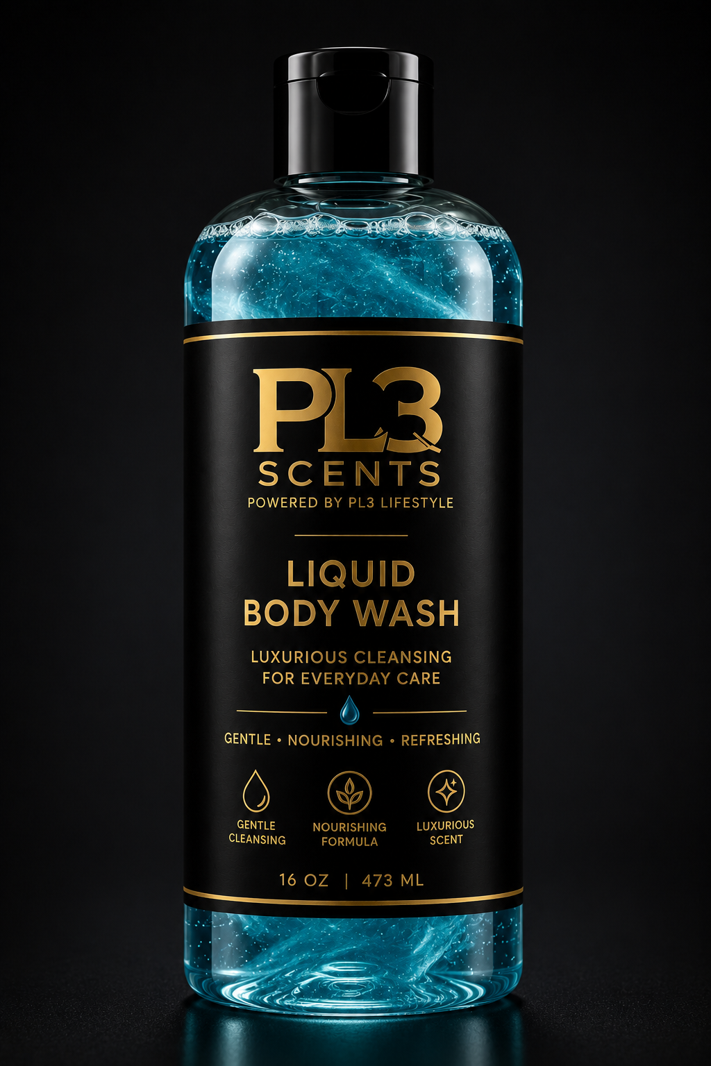 Blue PL3 Scents liquid body wash bottle – PL3 Palm Paradise