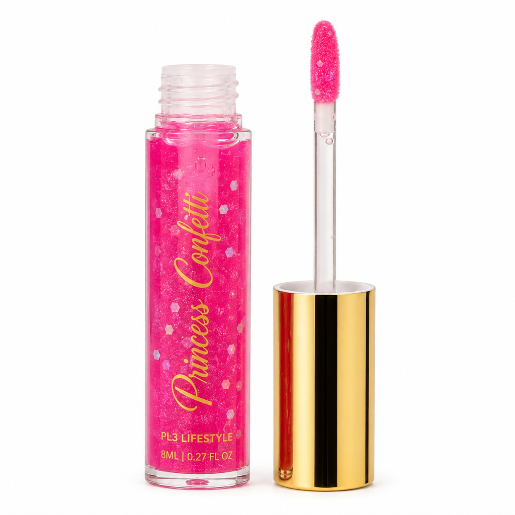 PL3 House of Drip Princess Confetti Clear Lip Gloss – 8 mL