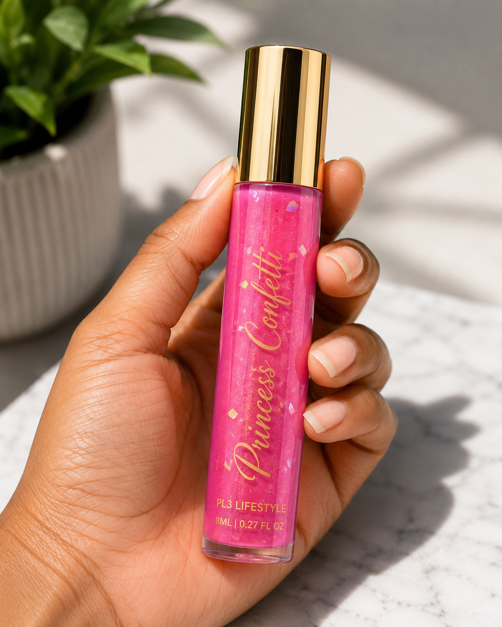 PL3 House of Drip Princess Confetti Clear Lip Gloss – 8 mL