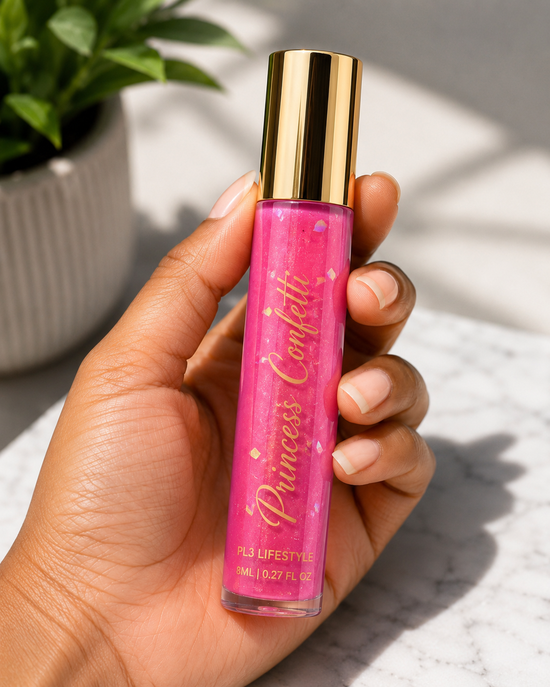 PL3 House of Drip Princess Confetti Clear Lip Gloss – 8 mL
